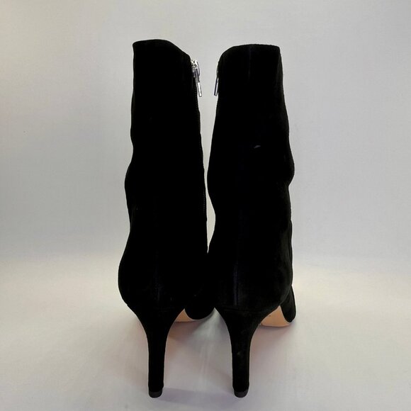 Dolce Vita Fernly Onyx Suede Boots Size 6.5 Black Mid Calf Zip Stiletto Heel - Picture 2 of 13